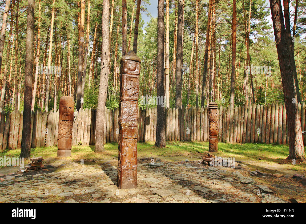 Der Gegenstand der Anbetung der slawischen Völker in Sibirien, Russland Stockfoto