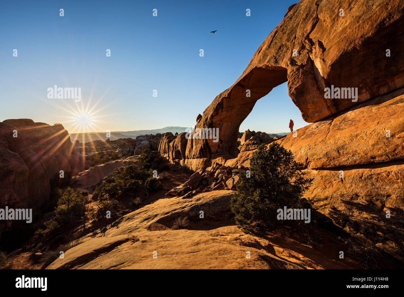 Skyline Arch, Arches-Nationalpark, Moab, Utah. Stockfoto