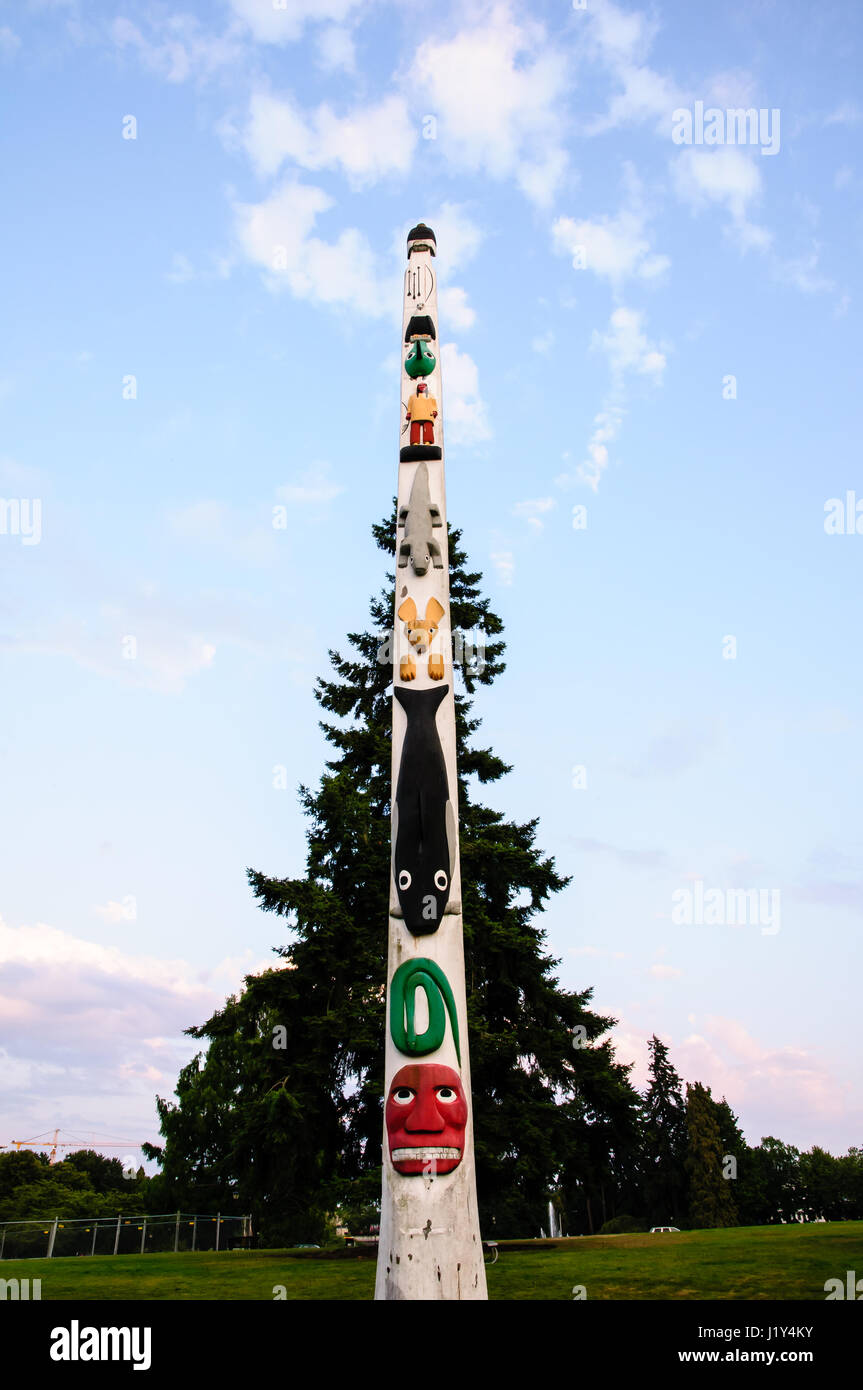 Totem Pole, Olympia, Washington, USA Stockfoto