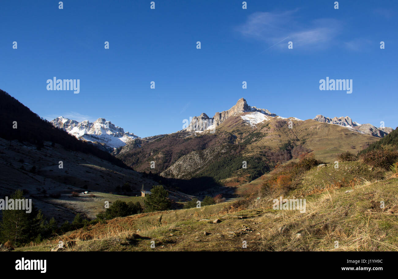 Landschaft in den spanischen Pyrenäen Stockfoto