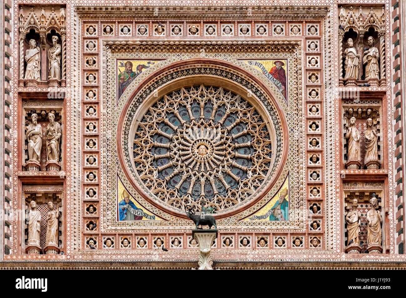 Die Kathedrale von Orvieto-Rosette. Diese Kathedrale ist ein 14. Jahrhundert römisch-katholische Kathedrale der Himmelfahrt der Jungfrau Maria gewidmet Stockfoto