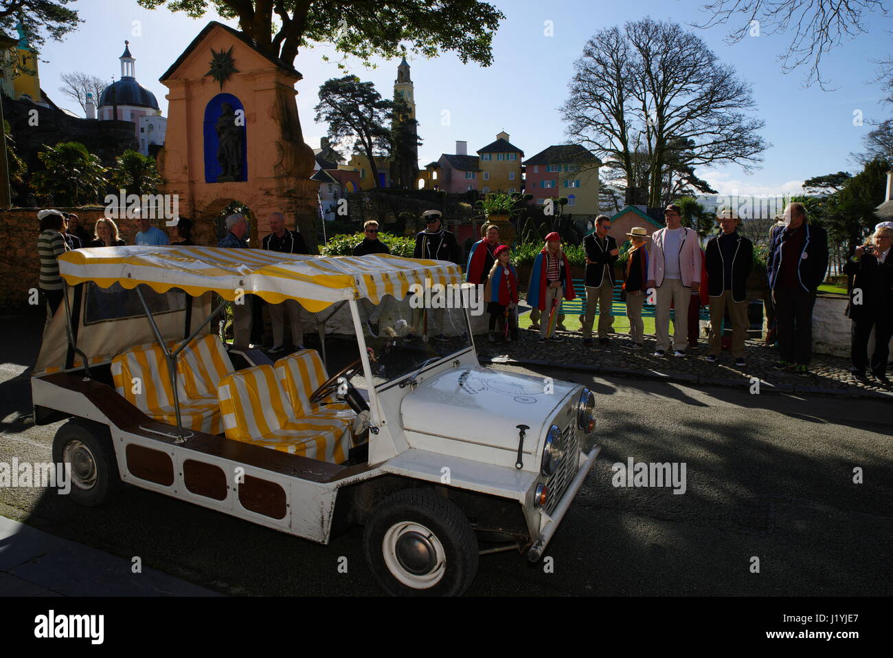 Nr. 6, Gefangener, Übereinkommen, Portmeirion, Nordwales, Vereinigtes Königreich. Stockfoto