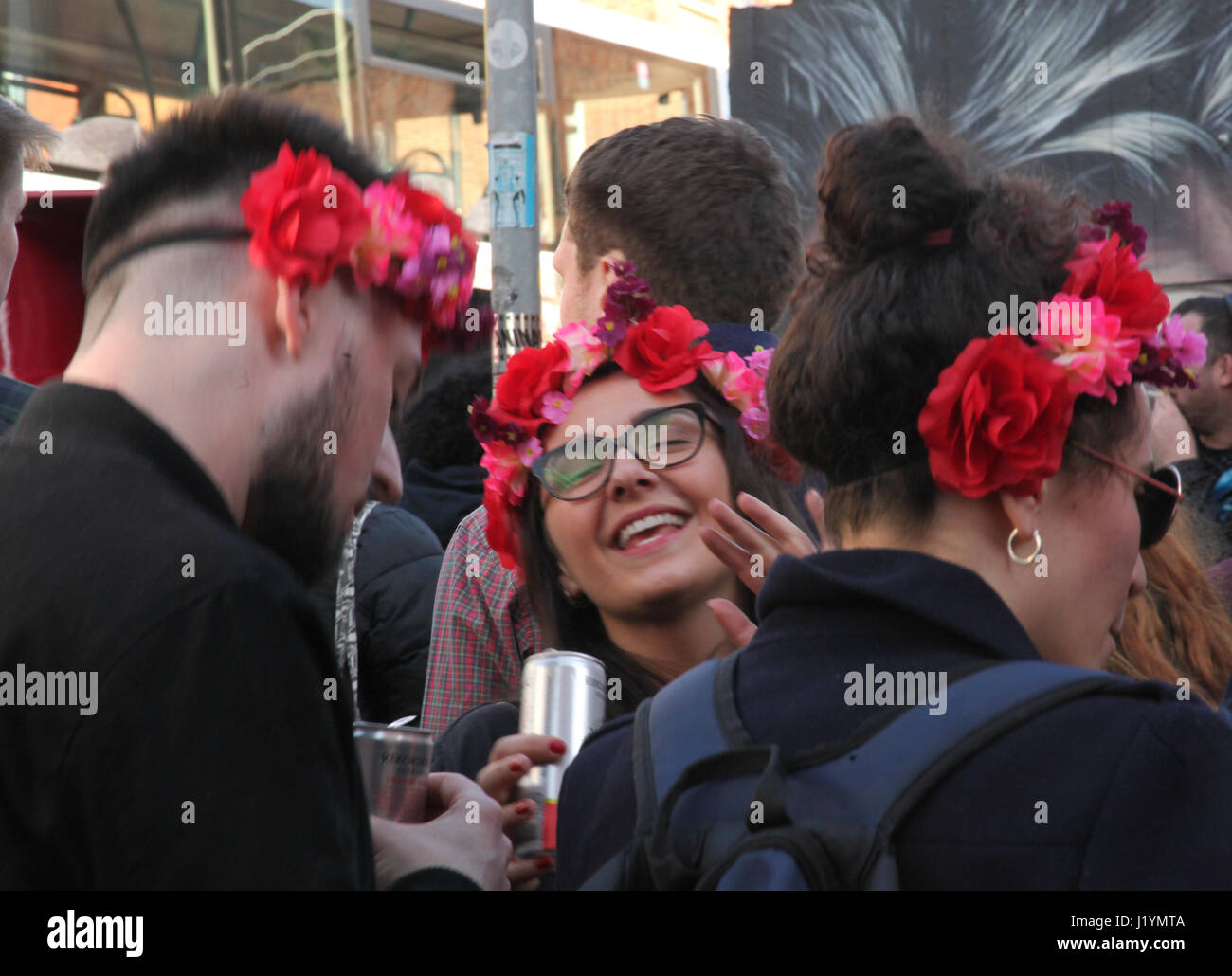 Manchester, UK. 22. April 2017. Store Tag, Manchester 22.04.17, Level Records pop-up Event, Credit: Gerard Noonan/Alamy Live News Stockfoto