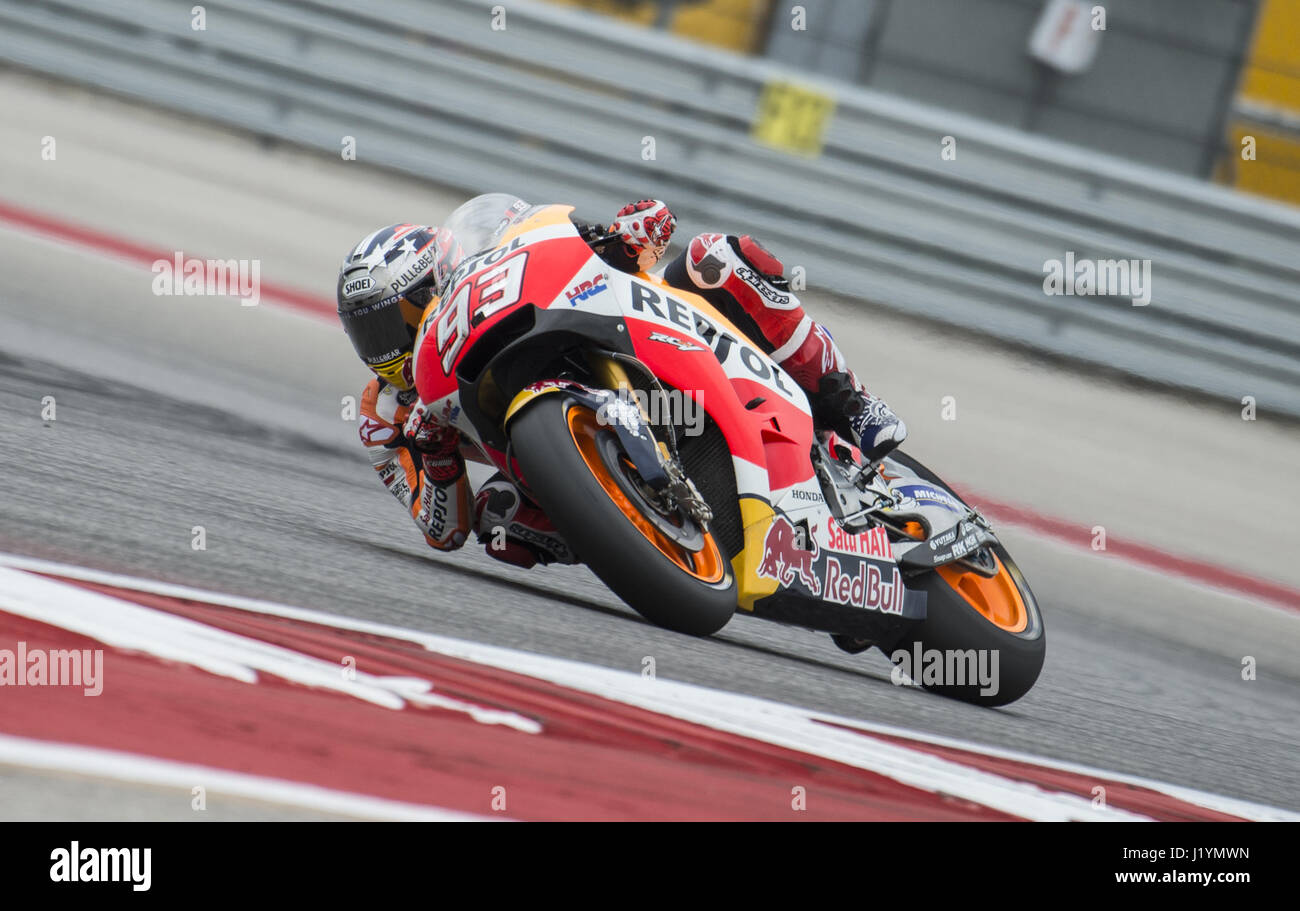 Austin, Texas, USA. 22. April 2017. Respol Honda Team Rider # 93 '' MARC MARQUEZ Konzentration in wiederum 13. Bildnachweis: Hoss Mcbain/ZUMA Draht/Alamy Live-Nachrichten Stockfoto