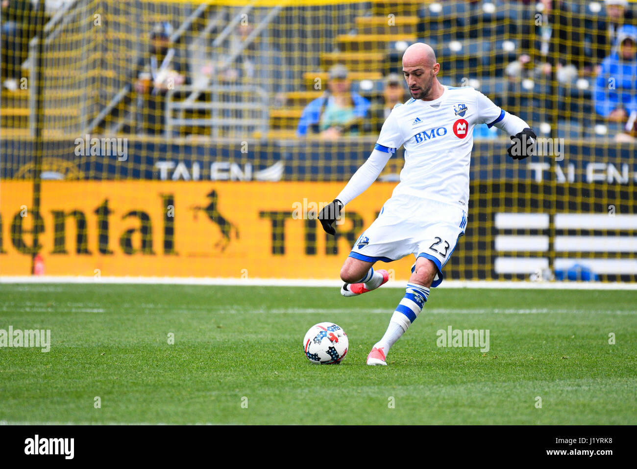 Chester, Pennsylvania, USA. 22. April 2017. Montreal Impact LAURENT CIMAN, (23) in Aktion, Talen-Energie-Stadion in Chester Pa Credit: Ricky Fitchett/ZUMA Draht/Alamy Live News Stockfoto