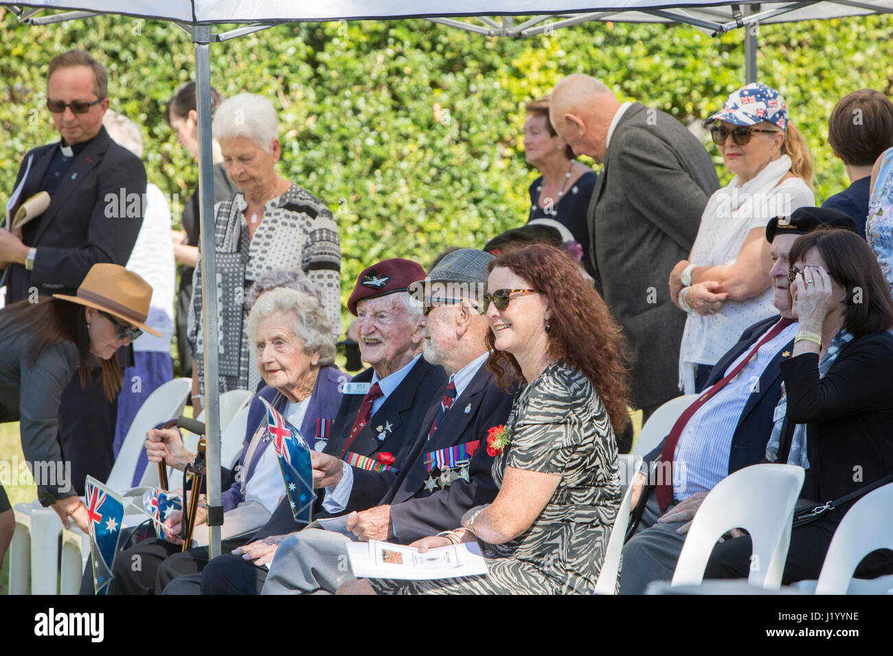 Sydney, Australien. 23. April 2017. Pittwater RSL März und Gedenken Service zum 102. Geburtstag am 25. April 2017 der ANZAC, Australien und New Zealand Army Corps, erste militärisches Engagement im ersten Weltkrieg. Bildnachweis: Martin Beere/Alamy Live News Stockfoto