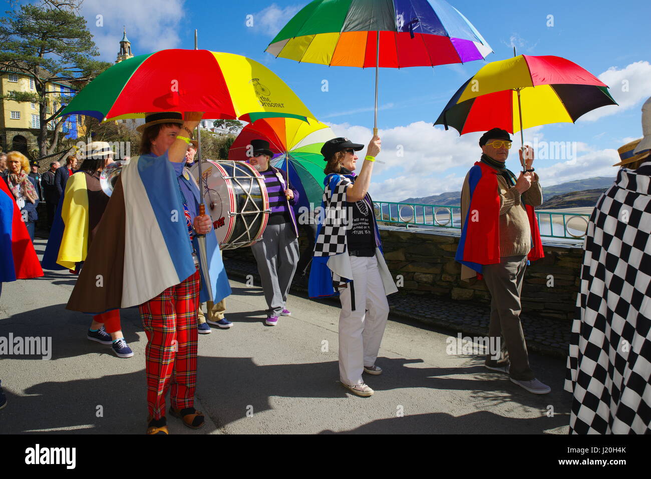 Nr. 6, Gefangener, Übereinkommen, Portmeirion, Nordwales, Vereinigtes Königreich. Stockfoto