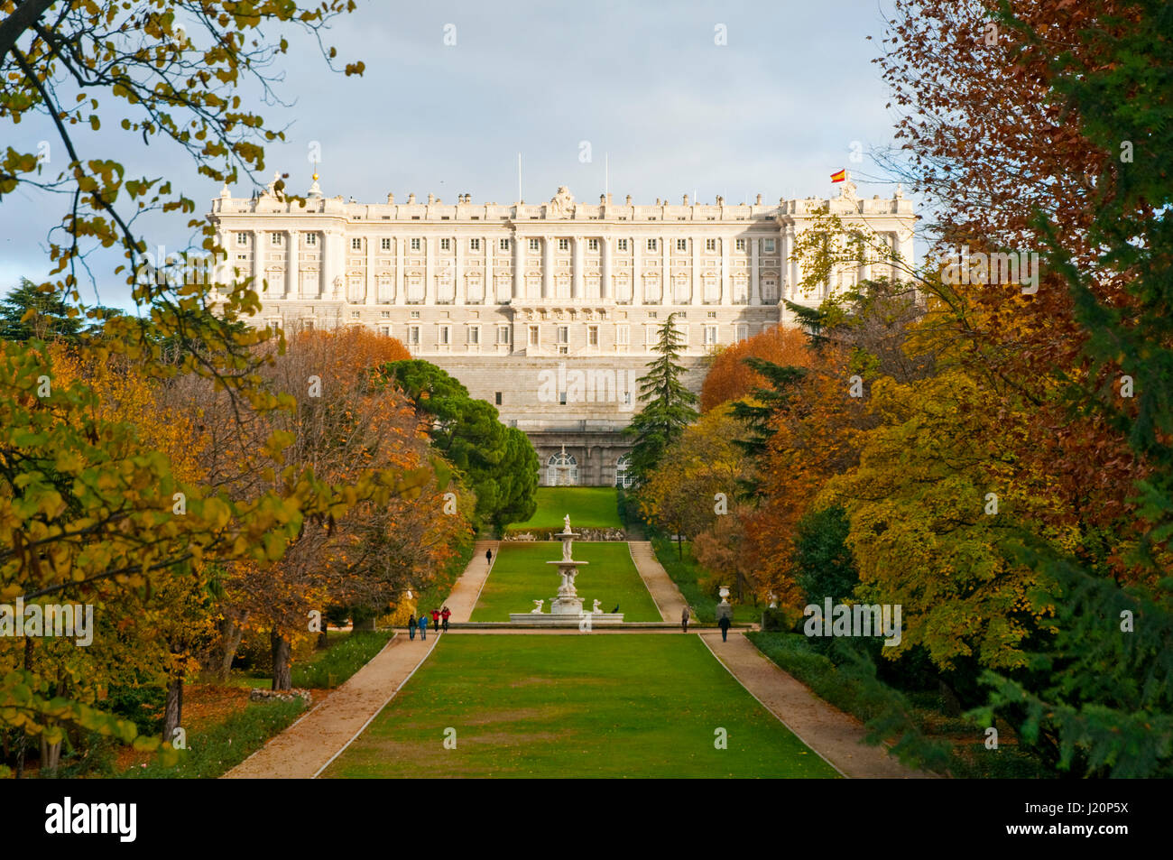 Königspalast von Campo del Moro Gärten. Madrid, Spanien. Stockfoto