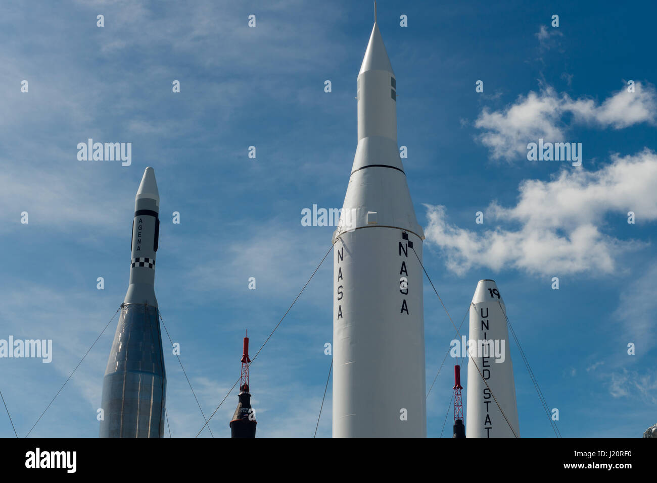 Rakete am Kennedy Space Center, Florida Stockfoto