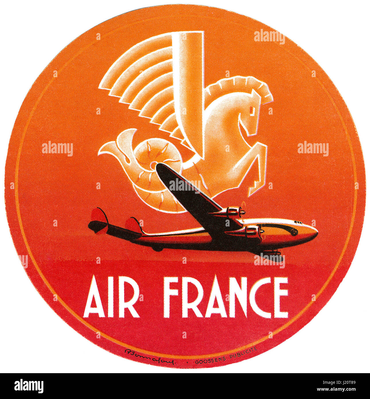 Vintage Air France Gepäck Label. Stockfoto