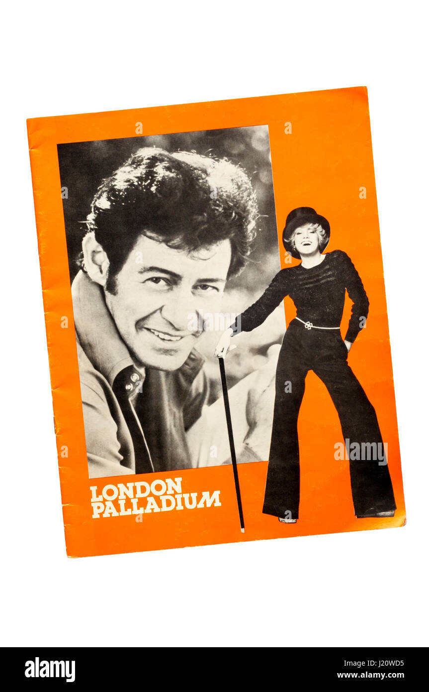Souvenir-Broschüre für 1970er Jahre Show im Londoner Palladium mit Eddie Fisher und Lorna Luft. Stockfoto