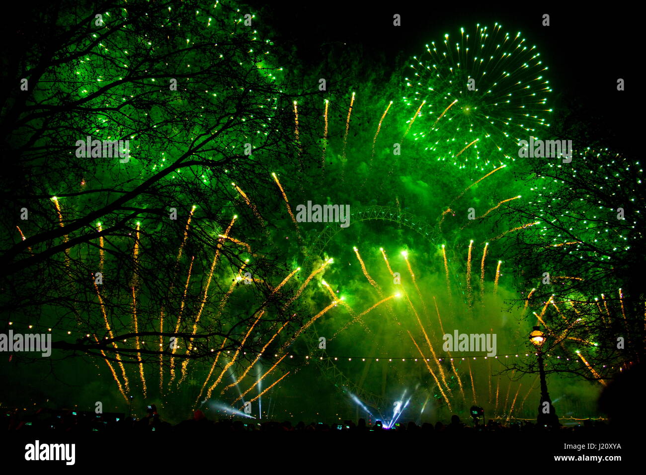 London Eye Silvester Feuerwerk 2014/15 Stockfoto