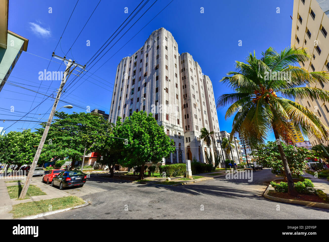 Das Lopez Serrano Gebäude im Stadtteil Vedado Havanna, Kuba. Es gilt als die erste kubanische Wolkenkratzer wie es reproduziert, das Modell der hohen New Yor Stockfoto