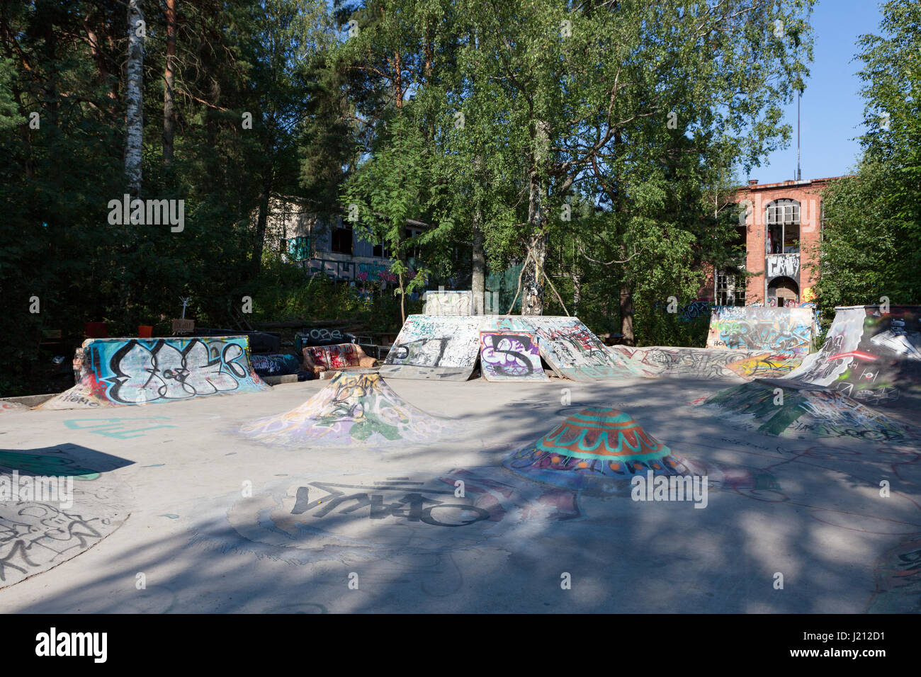 Kleinen selbstgebauten Skateboard park Stockfoto