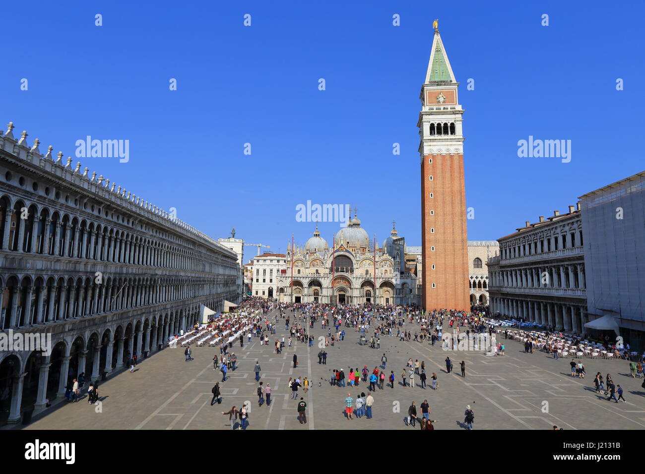Der berühmte Markusplatz, Piazza San Marco, Venedig 2017 Stockfoto
