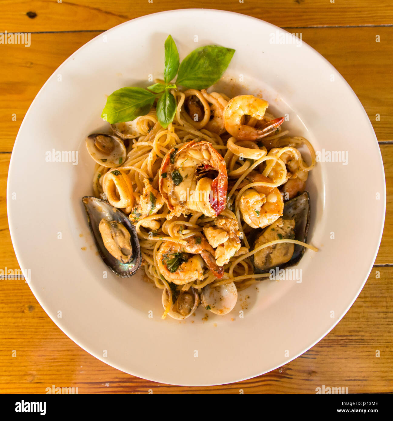 Pasta mit Meeresfrüchten Stockfoto