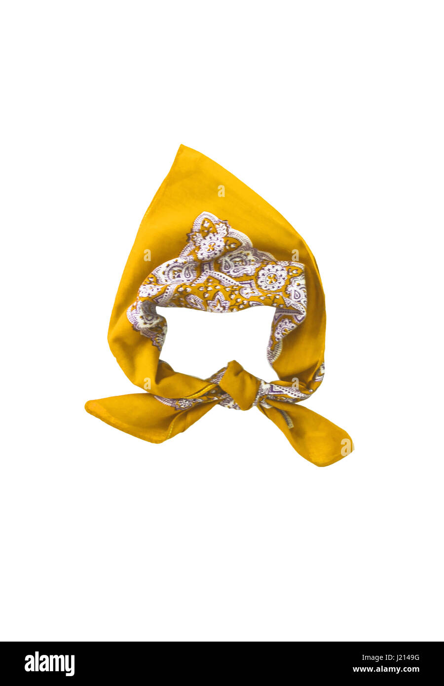 Gelbes Halstuch Bandana mit einem Muster, isoliert Stockfotografie - Alamy