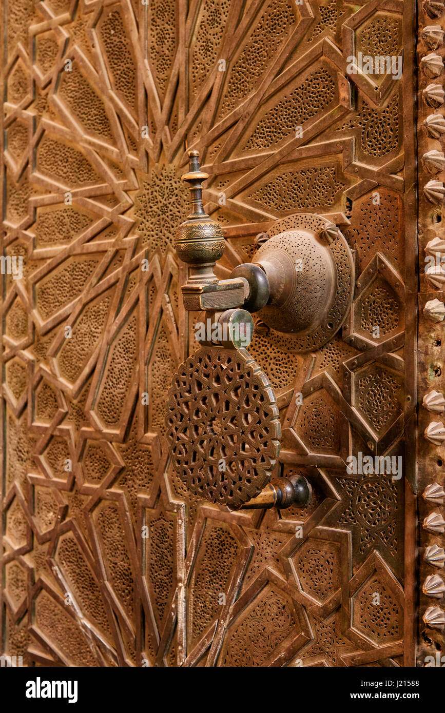 reich verziert, wundervollen Bou Inania Madrasa, Medina von Fes, Marokko, Afrika Stockfoto
