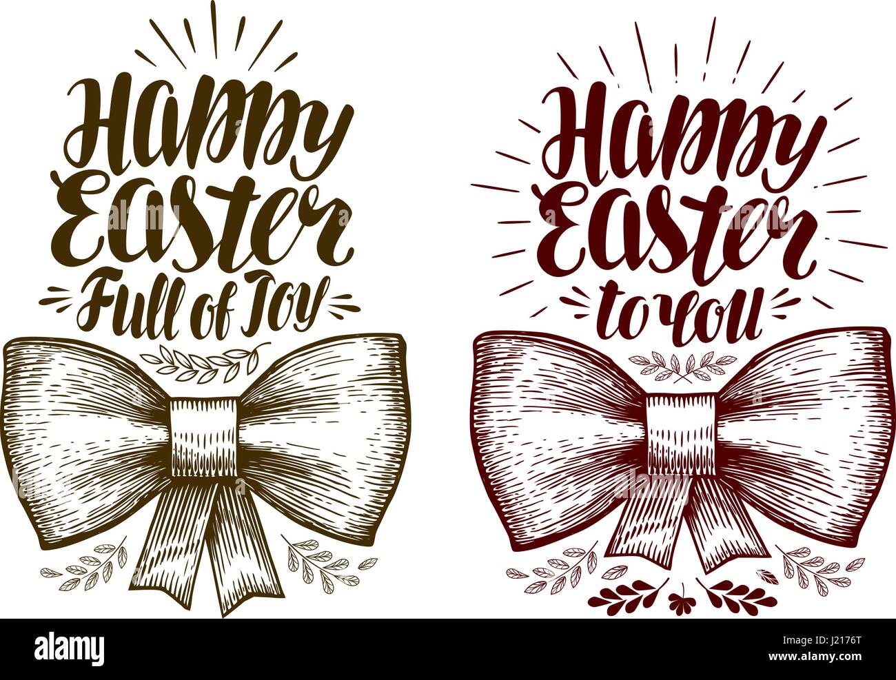 Frohe Ostern, Banner. Urlaub-Label oder ein Symbol. Schriftzug-Vektor-illustration Stock Vektor