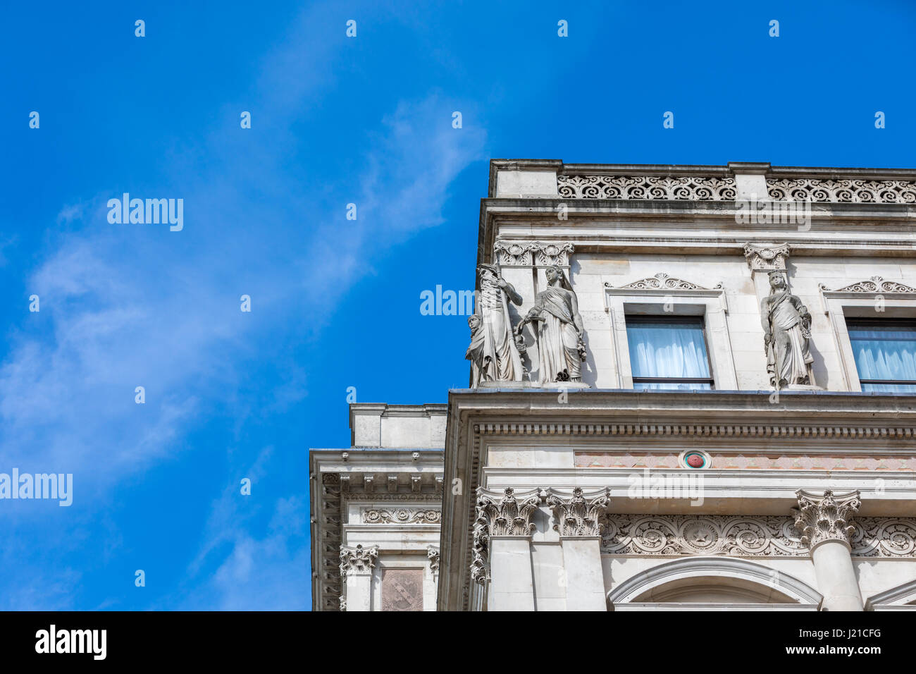 Eine detaillierte Ansicht der Gebäude in London, Großbritannien Stockfoto