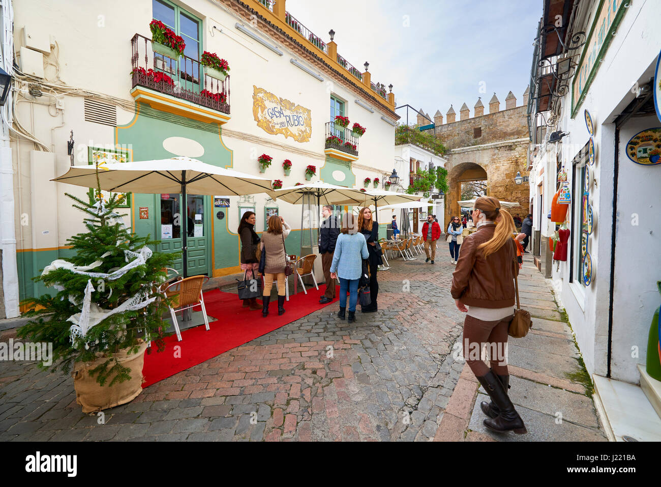 Puerta de Almodóvar. Straße Judenviertel. Córdoba, Andalusien, Spanien, Europa Stockfoto