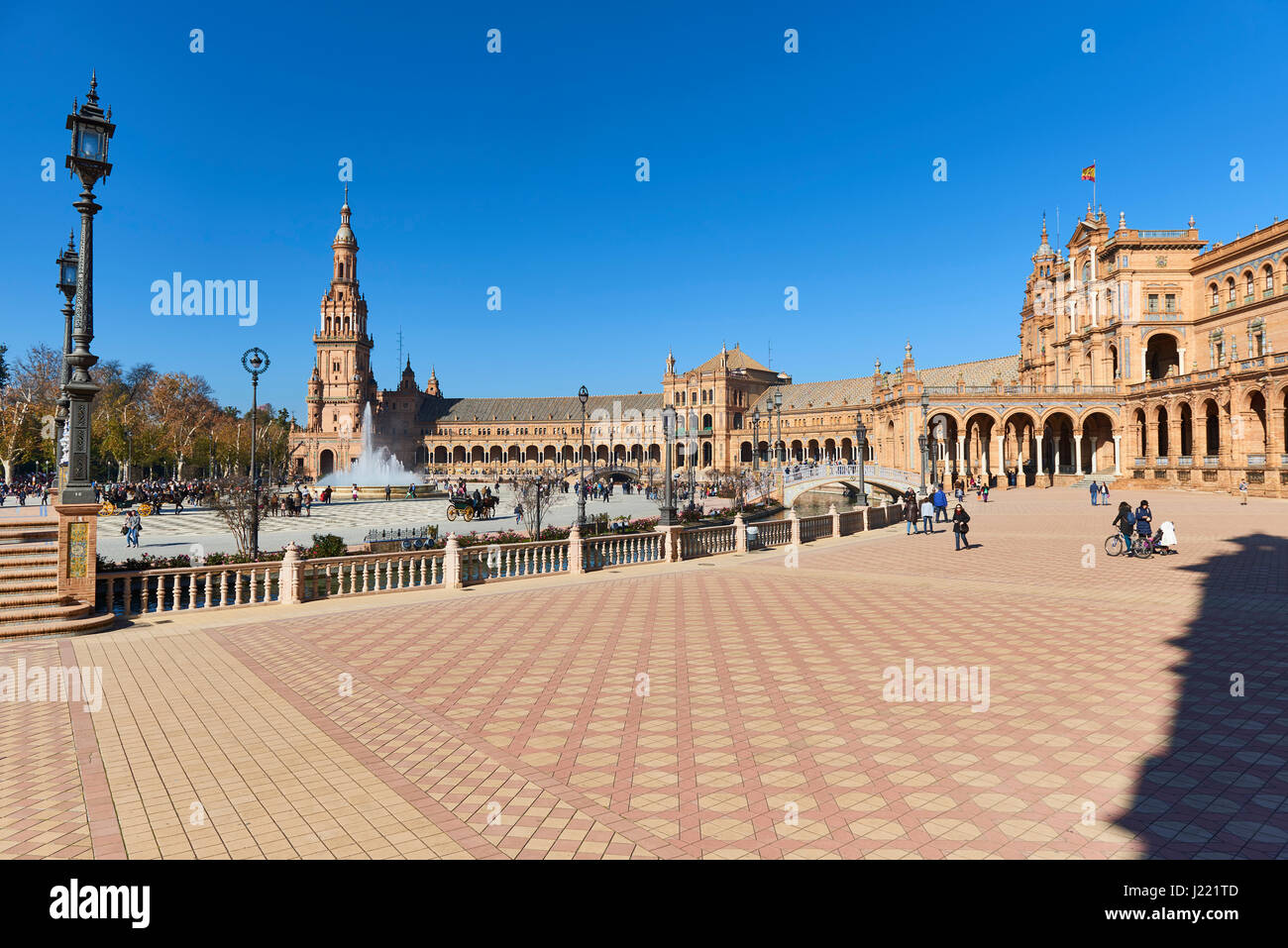 Plaza de España in Sevilla gebaut für die Ibero-Amerikanische Ausstellung von 1929, Sevilla, Andalusien, Spanien, Europa Stockfoto