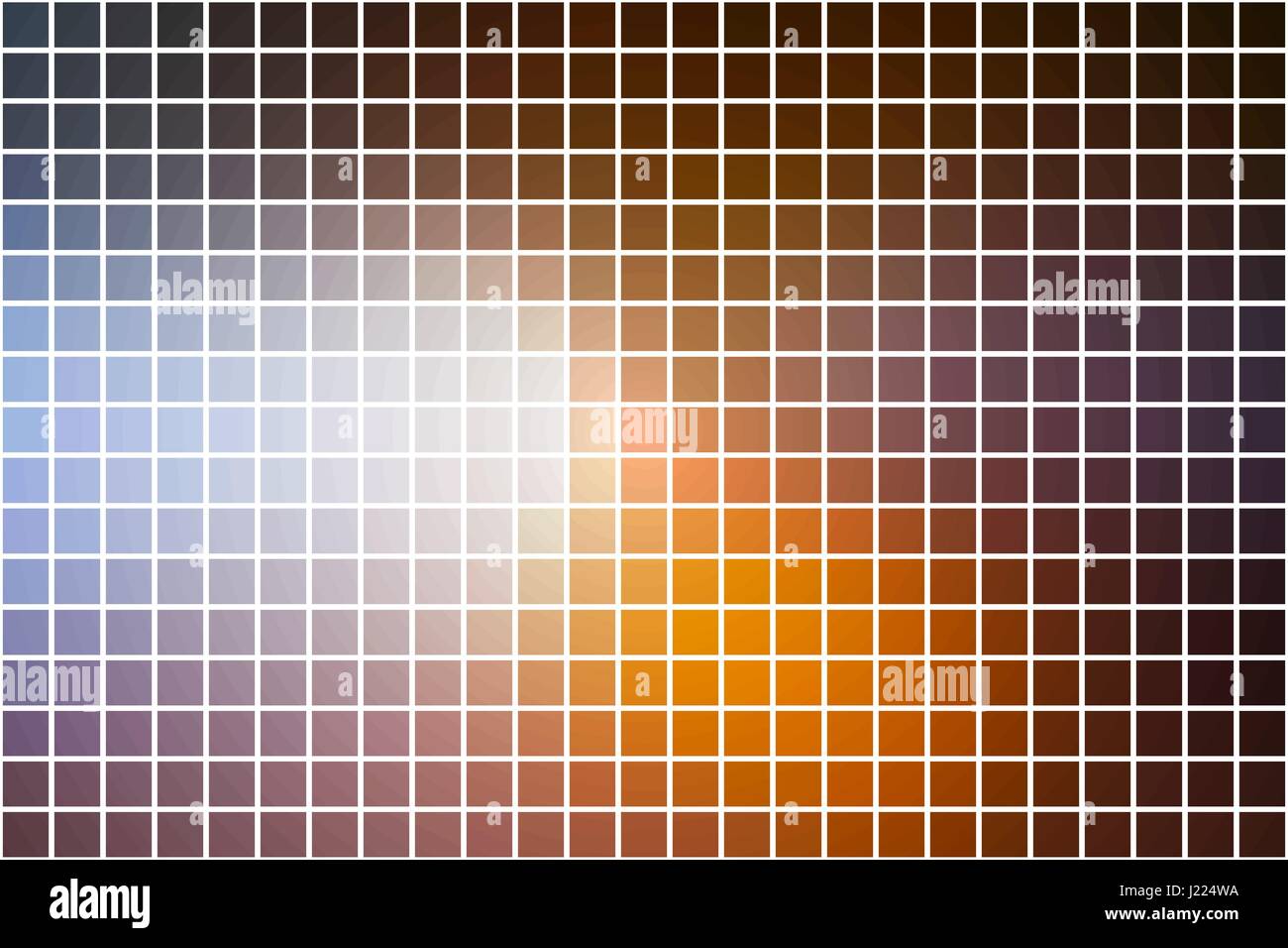 Braun orange weiß abstrakte Vektor quadratischen Fliesen über weißen Mosaik Hintergrund Stock Vektor