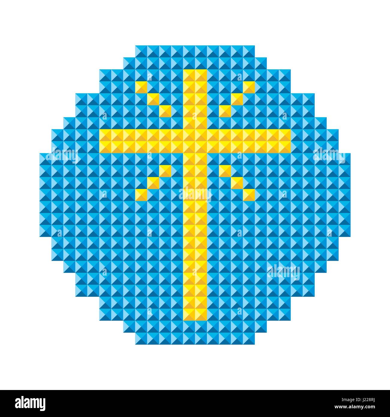 Christliche Print. Kreuz von Jesus Christus, Mosaik Stock Vektor