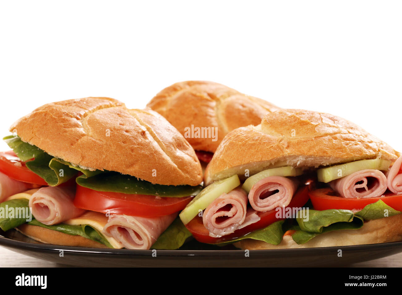 Sandwich Essen Hintergrund hautnah Stockfoto