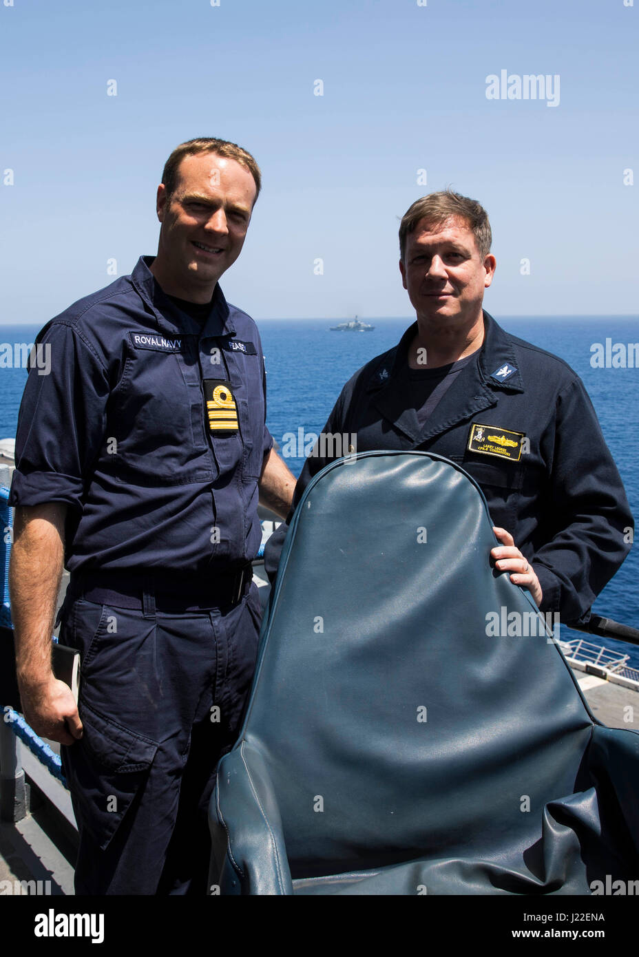 Die USS Bataan (LHD 5) beherbergt während der Übung Alligator Dagger 17 Personal der Royal Navy und der U.S. Navy, um die multilateralen Fähigkeiten und Interoperabilität im Einsatzgebiet der 5. US-Flotte zu verbessern. Stockfoto