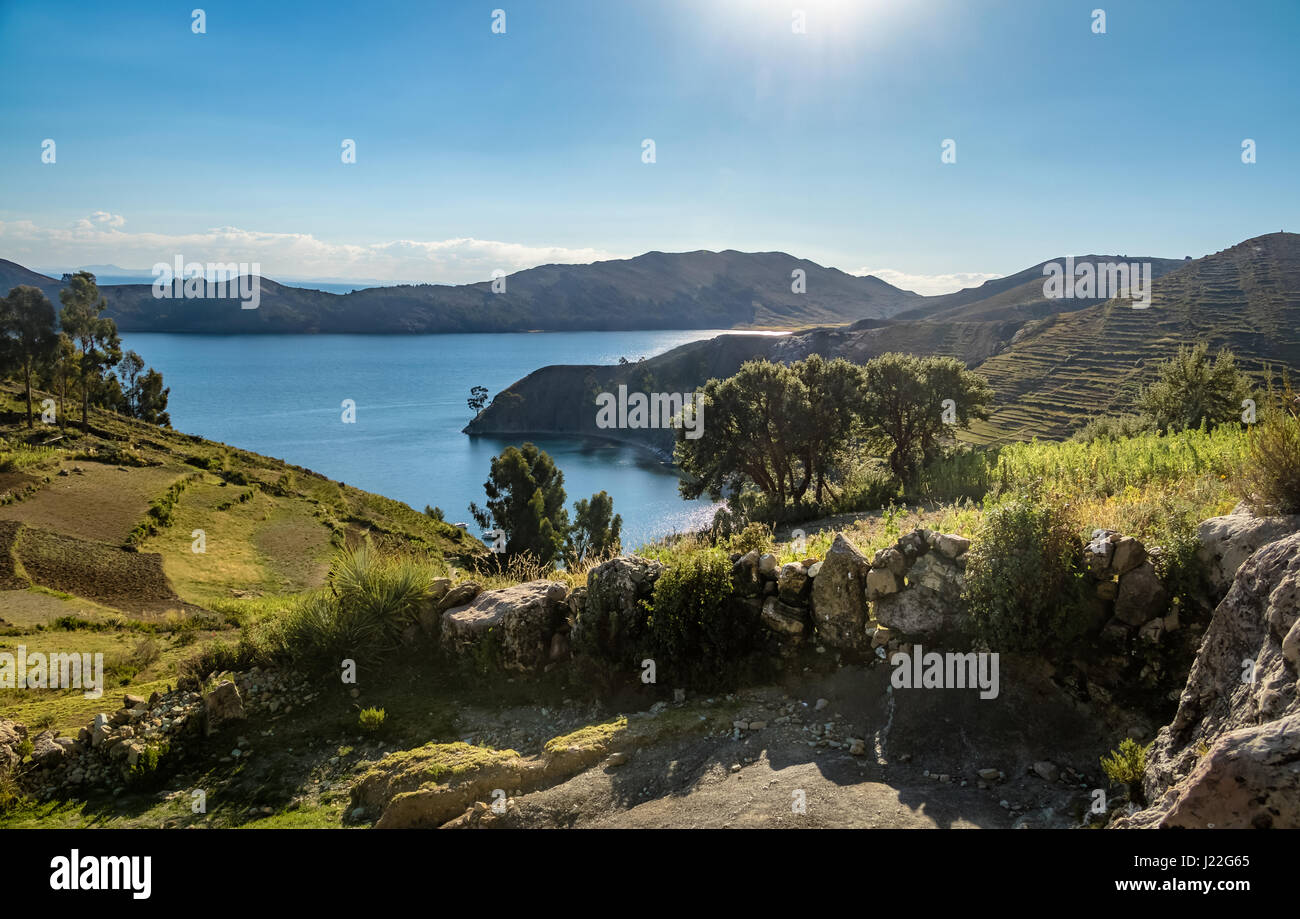 Isla del Sol am Titicaca-See - Bolivien Stockfoto