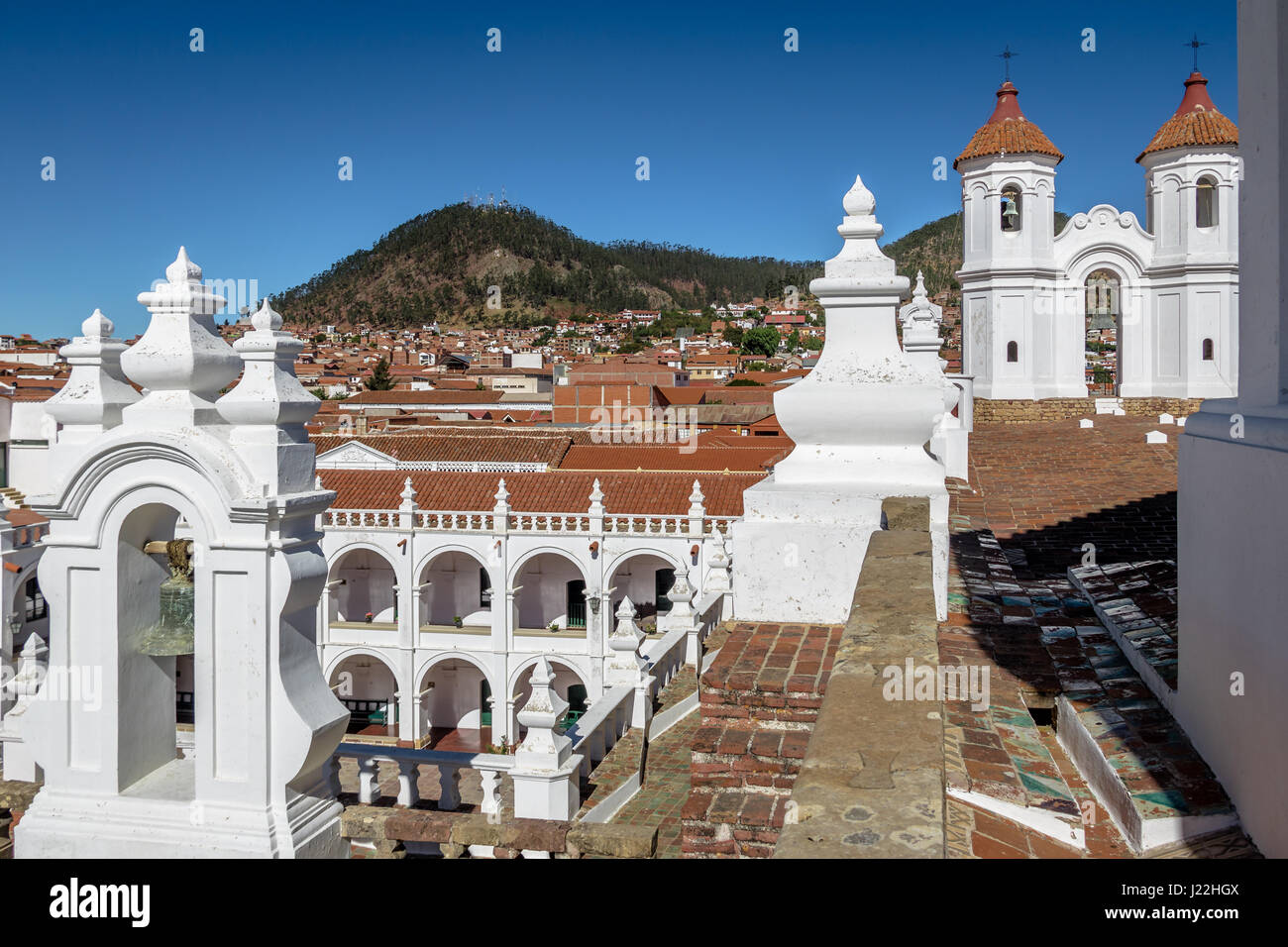 San Felipe Neri Kloster Terrasse - Sucre, Bolivien Stockfoto