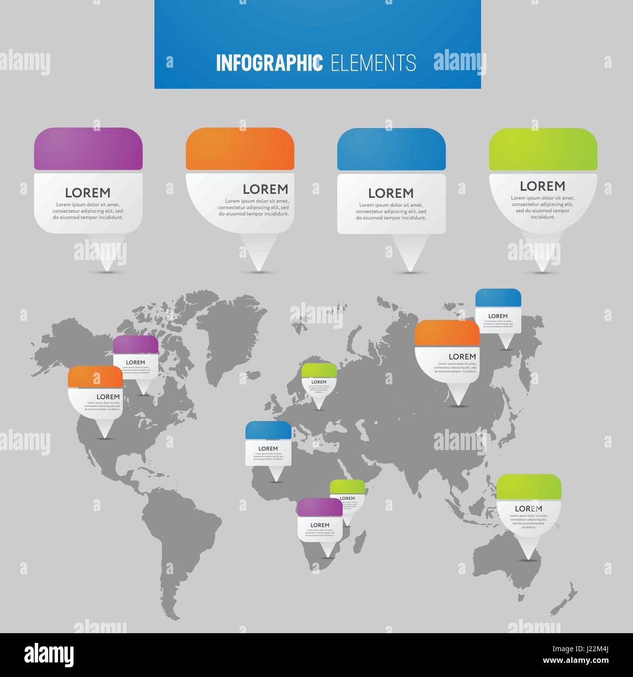 Satz von Infografiken Elementen. EPS10. Vector.Can werden für Workflow-Layout, Diagramm, Business-Schritt-Optionen verwendet Stock Vektor
