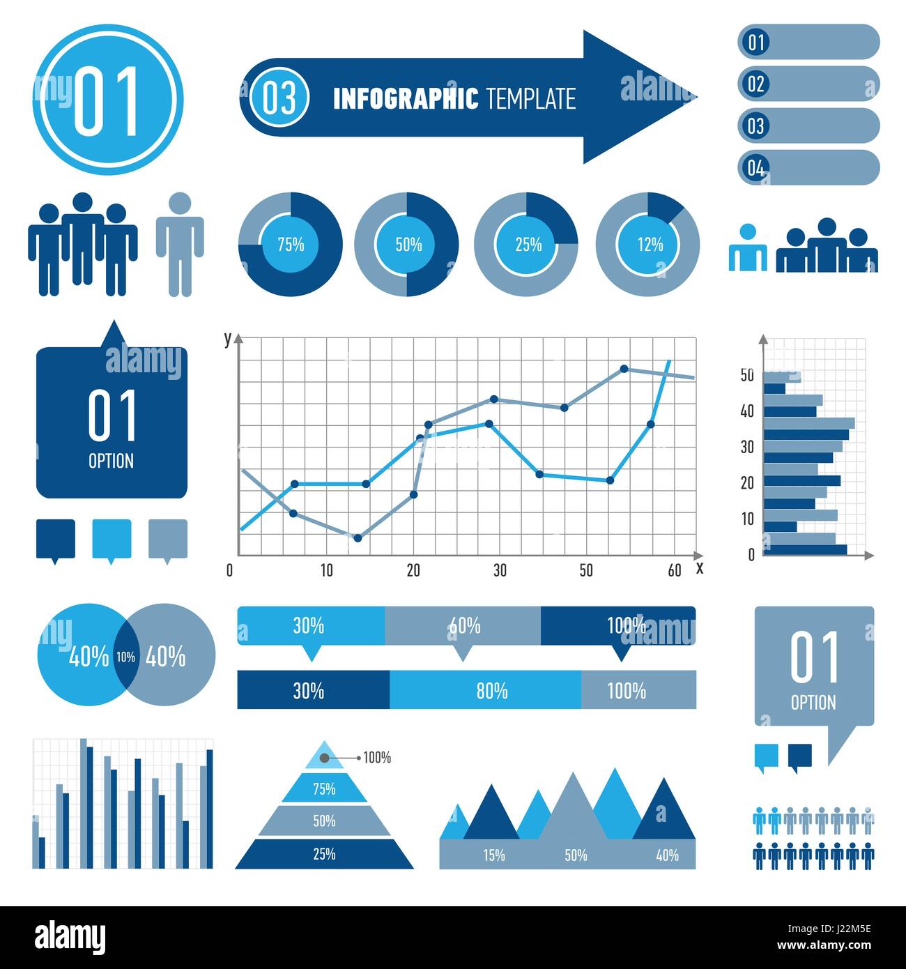 Satz von Infografiken Elementen. EPS10. Vector.Can werden für Workflow-Layout, Diagramm, Business-Schritt-Optionen verwendet Stock Vektor