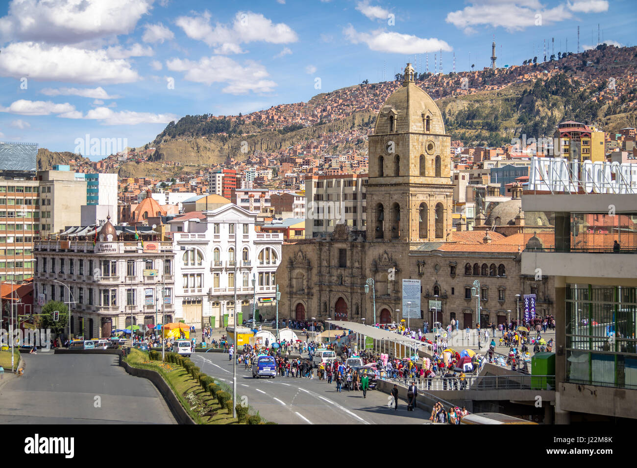 San Francisco-Kirche in der Innenstadt - La Paz, Bolivien Stockfoto