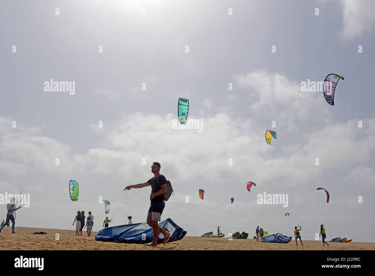 Kite Beach Sal Kapverden Stockfoto