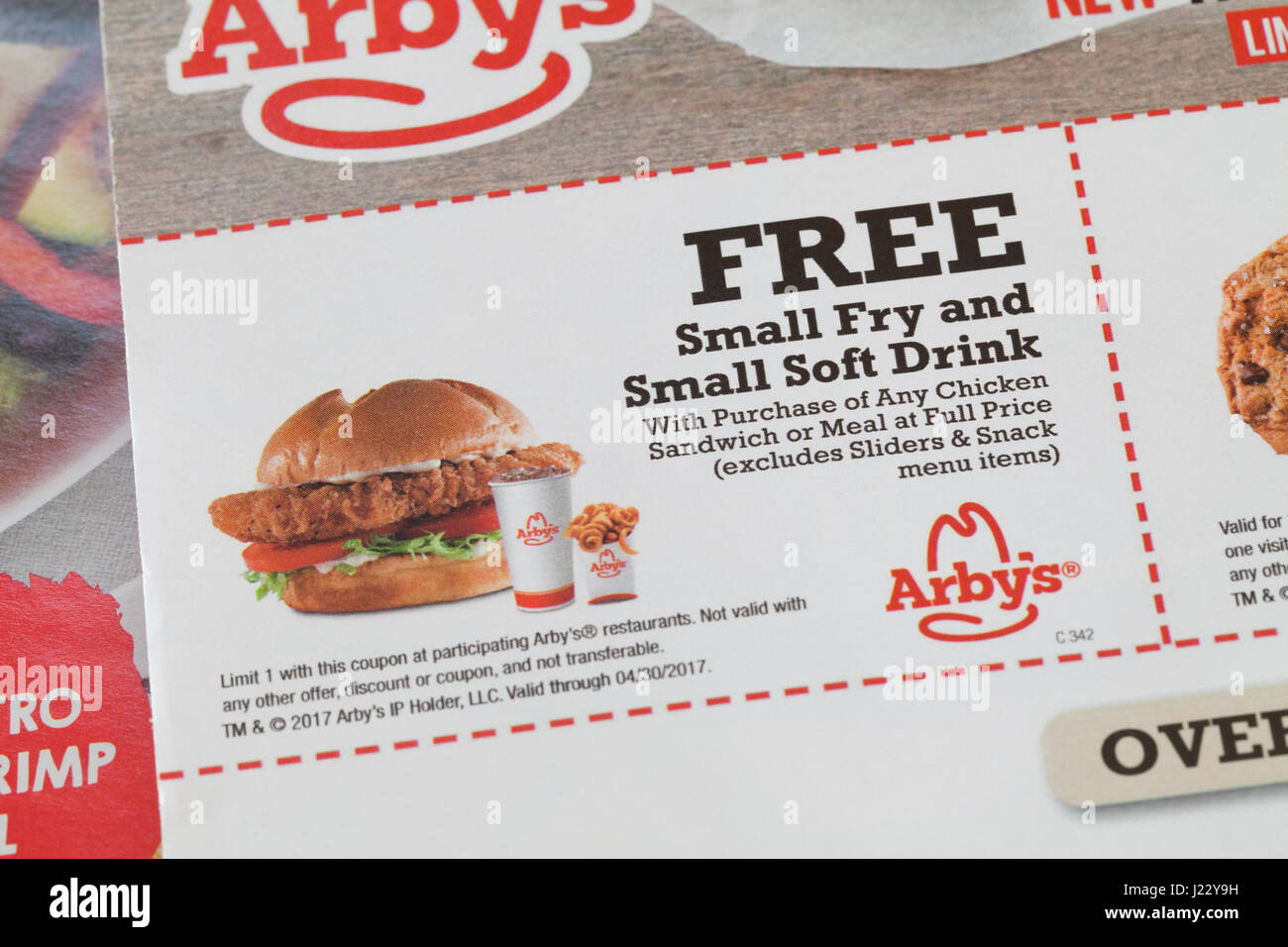 Arby's Sandwich Gutschein - USA Stockfoto