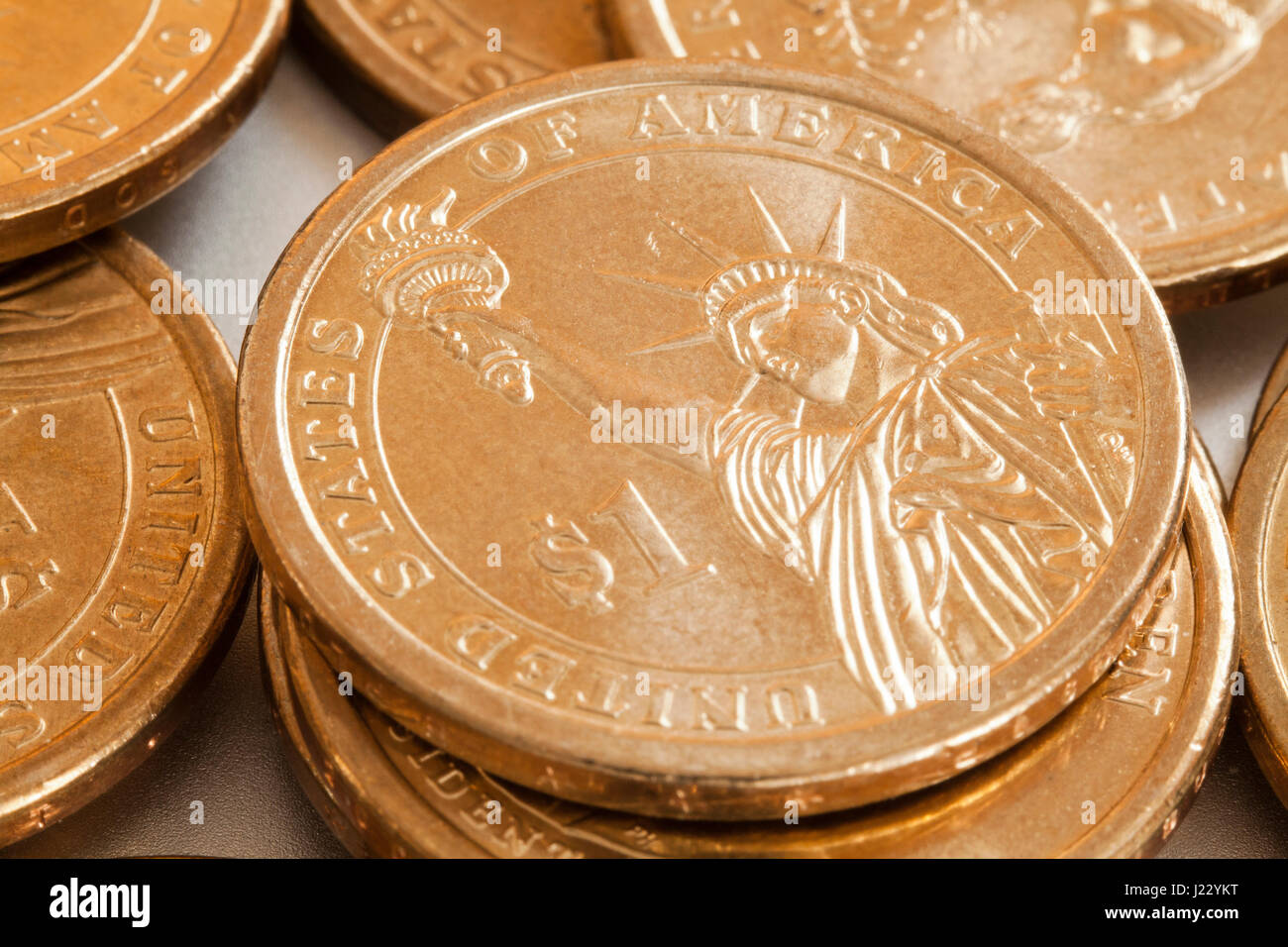 Presidential 1 Dollar Münze (US $ 1 Münzen reverse Ansicht) - USA Stockfoto