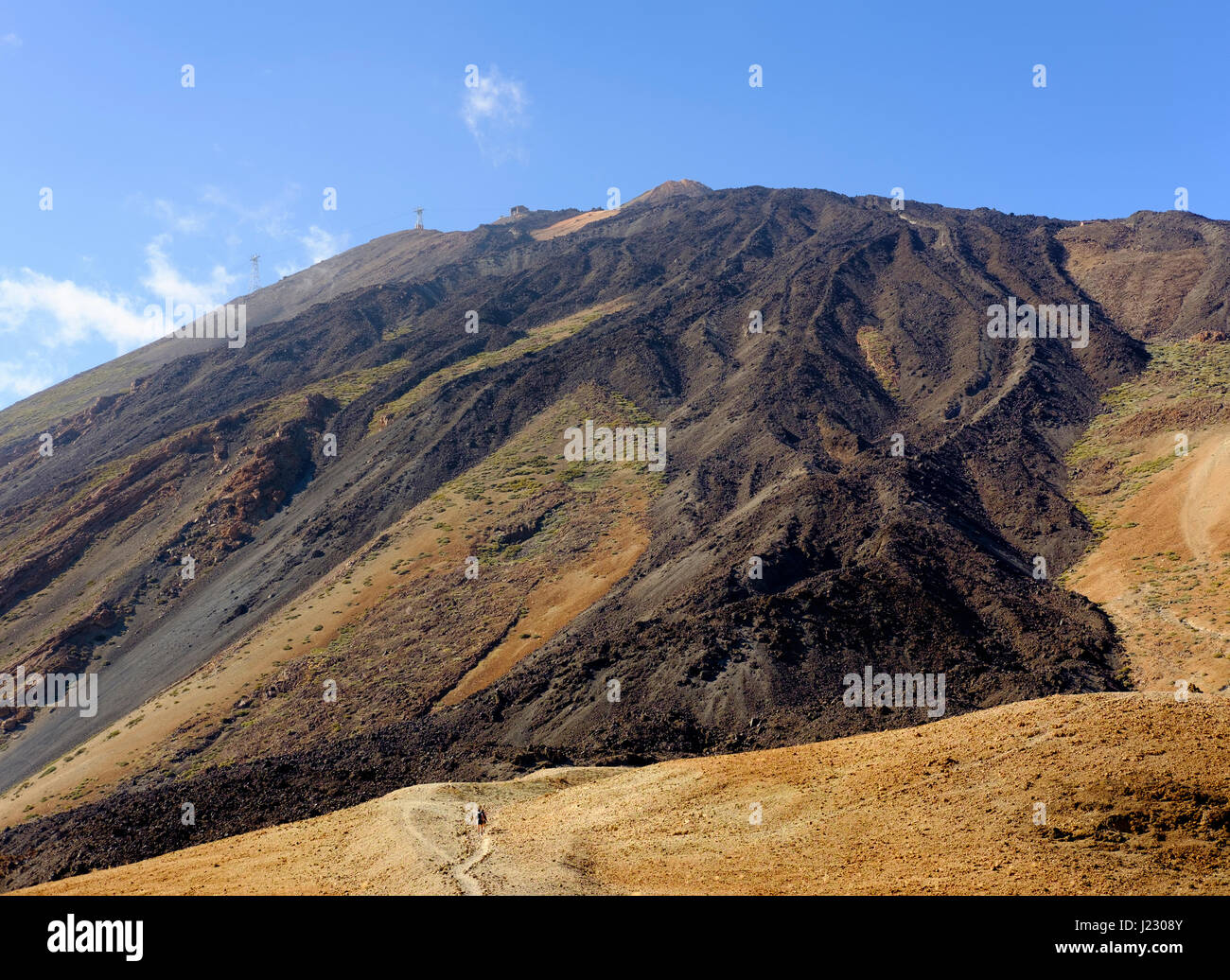 Pico del Teide Mit Seilbahn, Teide-Nationalpark Parque Nacional de Las Cañadas del Teide, Teneriffa, Kanarische Inseln, Spanien Stockfoto
