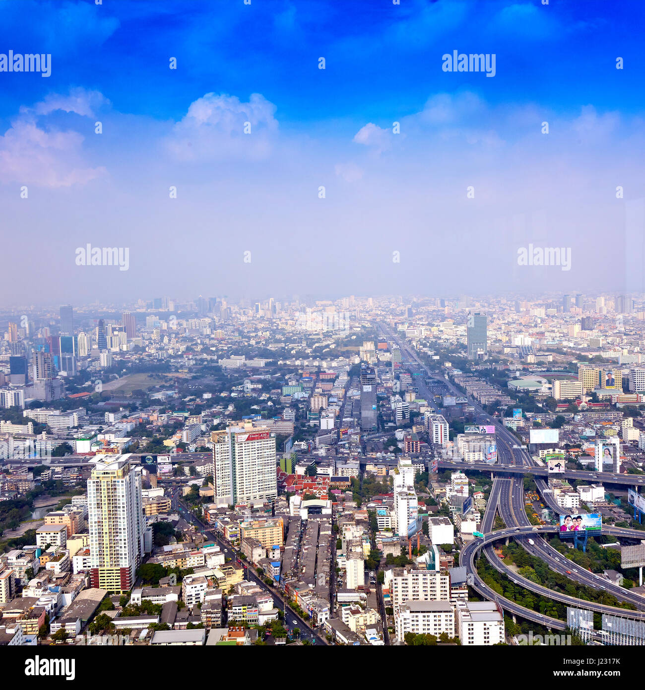 Bangkok Stadtbild, Geschäftsviertel mit Hochhaus Stockfoto