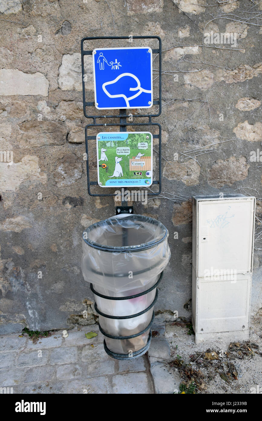 Hund waste bin, Orleans, Loiretal, Frankreich Stockfoto