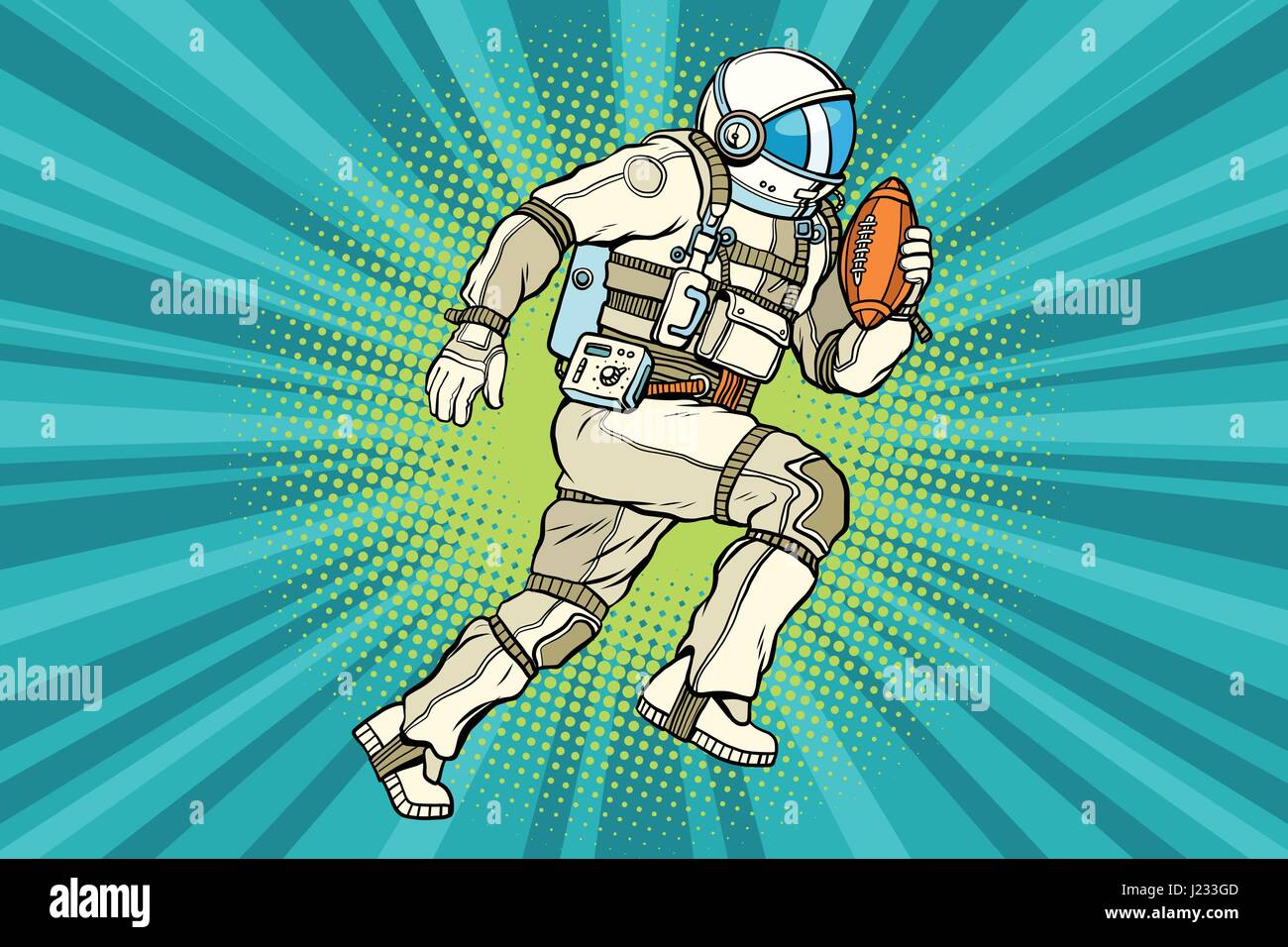 Astronaut Sportler American football Stock Vektor