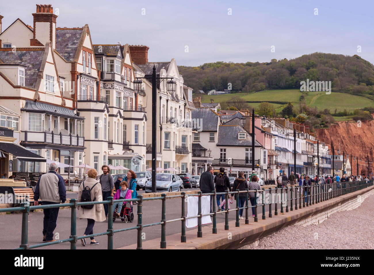 Sidmouth. Die Promenade und Strand von Sidmouth, Devon Stockfoto