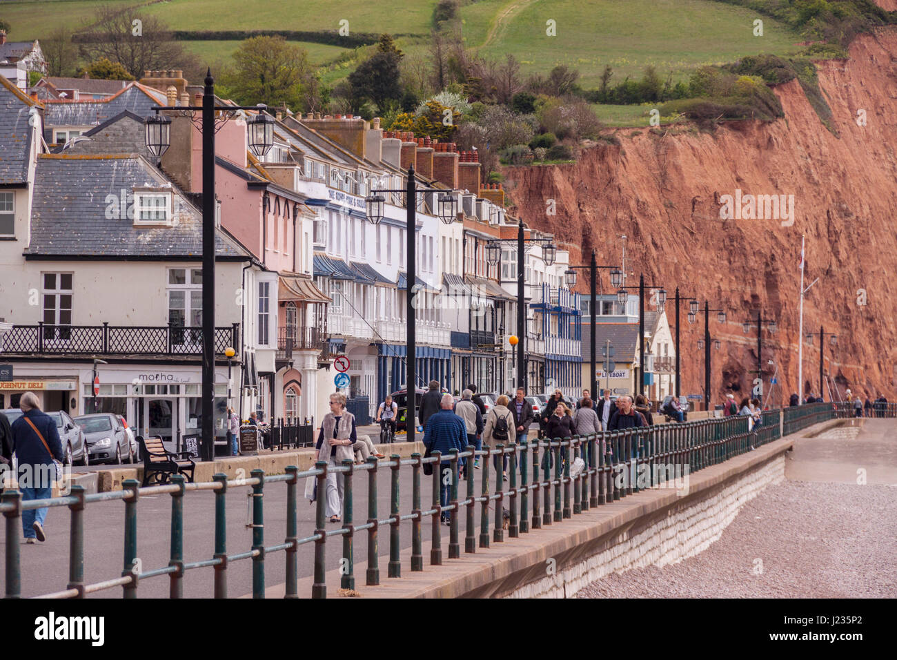 Sidmouth. Die Promenade und Strand von Sidmouth, Devon Stockfoto