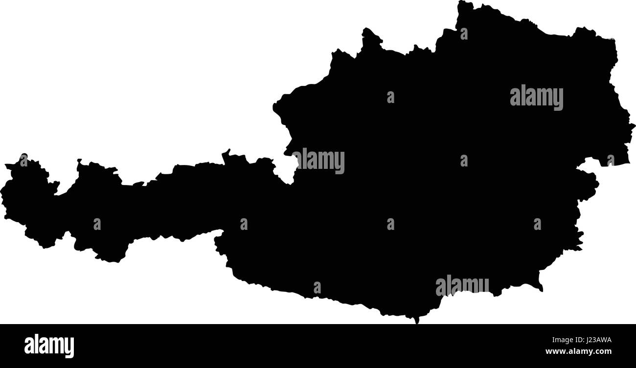 Hoch detaillierte Vektorkarte - Österreich auf weißem Hintergrund Stock Vektor