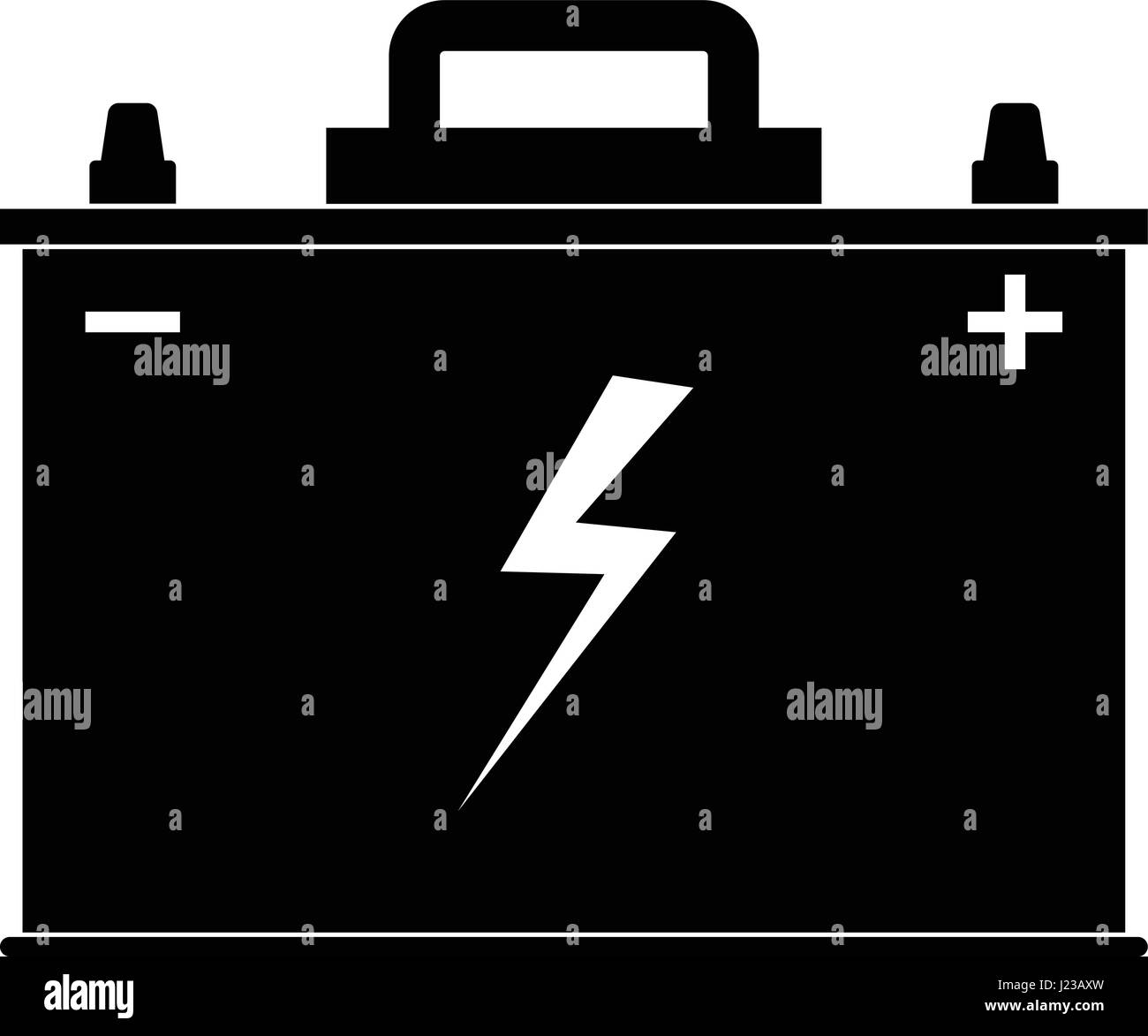 Auto-Batterie-Symbol auf weißem Hintergrund. Vektor-Illustration Stock Vektor