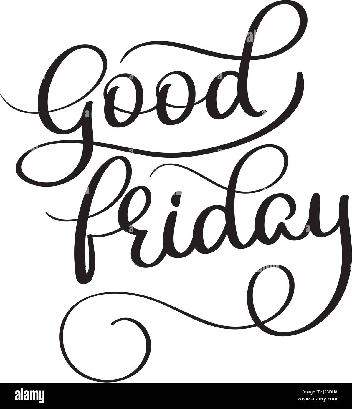 Karfreitag handgemachte Vintage Vektortext auf weißem Hintergrund. Kalligraphie Schrift Illustration EPS10 Stock Vektor