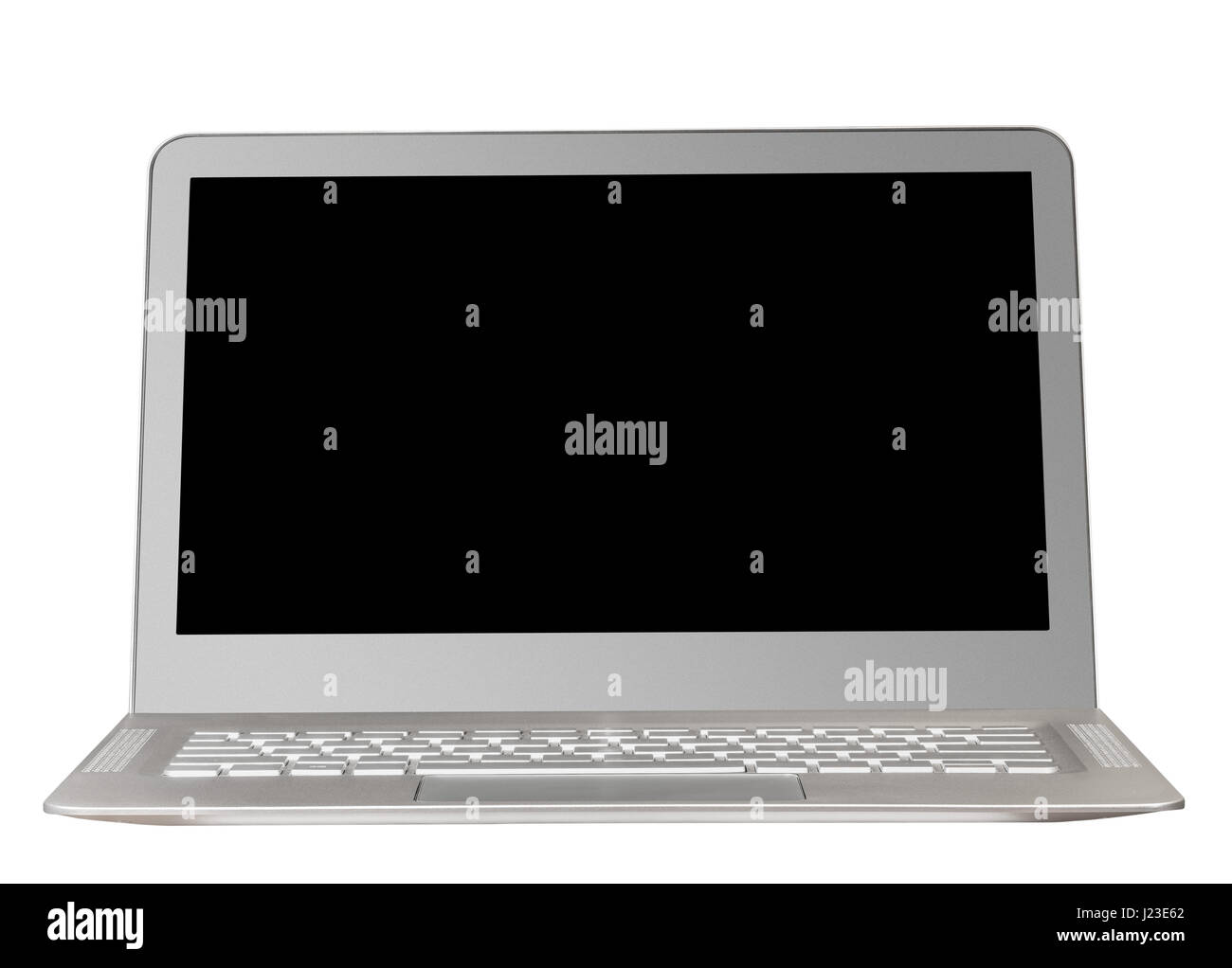 Laptop-Computer auf weißem Hintergrund Stockfoto