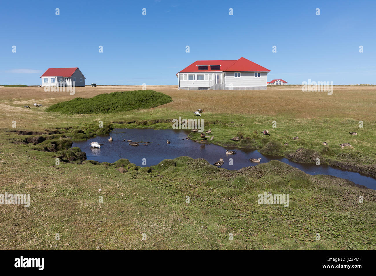 Düsterer Landschaftsinsel Stockfoto