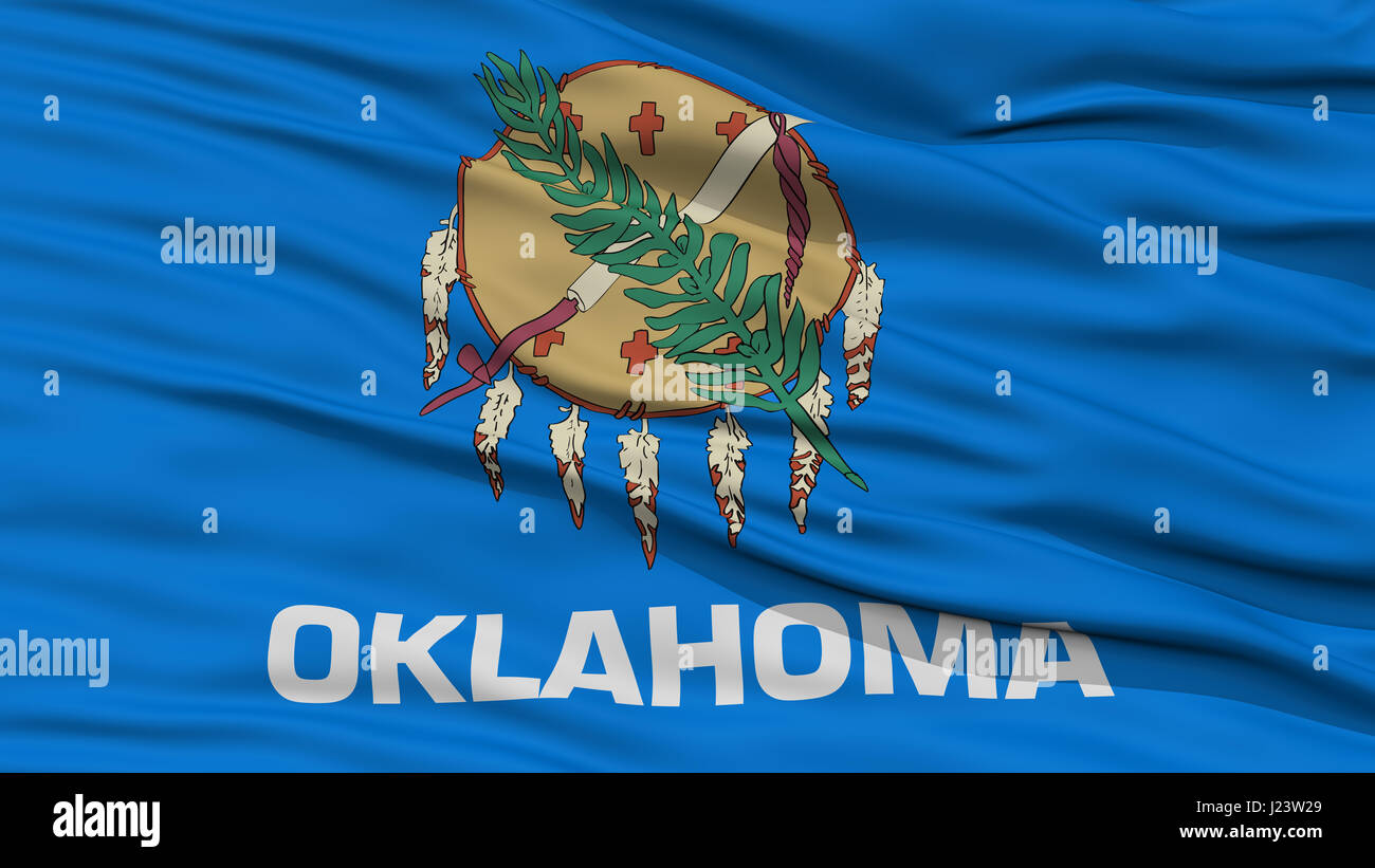 Closeup Flagge, USA Oklahoma Zustand Stockfoto